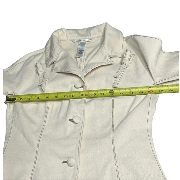 DVF blazer,fitted,cropped,tie ribbon,cream color,cotton,stylish, EC - Picture 11 of 13